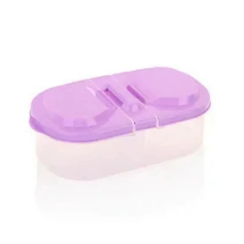 Double Compartment Food Storage Container Plastic Sealed Snack Container, Divided Into Boxes, Camping Lunch Box, Snack Box