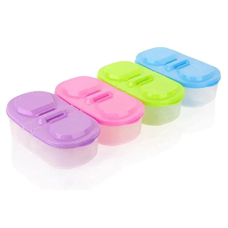 Double Compartment Food Storage Container Plastic Sealed Snack Container, Divided Into Boxes, Camping Lunch Box, Snack Box